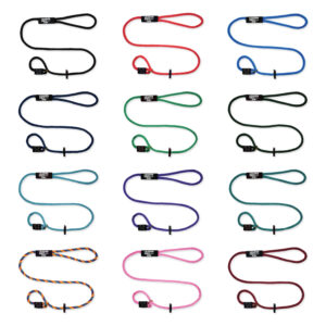Dog slip leash in 12 colors with 6FT and 8FT braided rope options